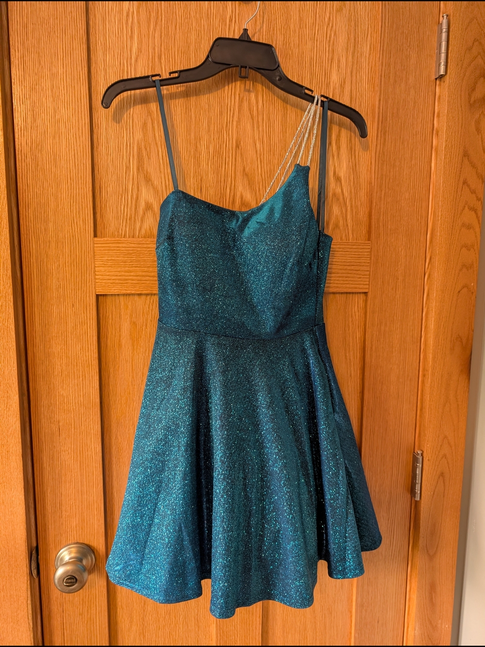 City Triangles Teal Shimmer Party Dress